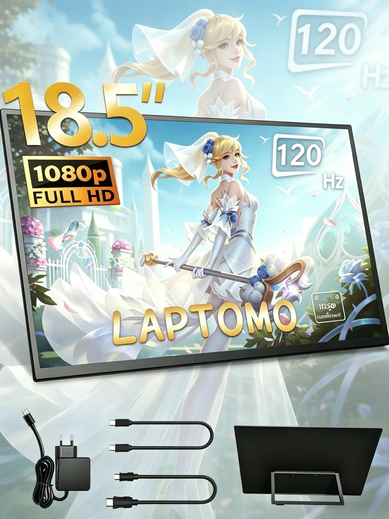 Laptomo 18.5" Монитор (LF185-1), IPS, 1920x1080, 120 Гц, черный