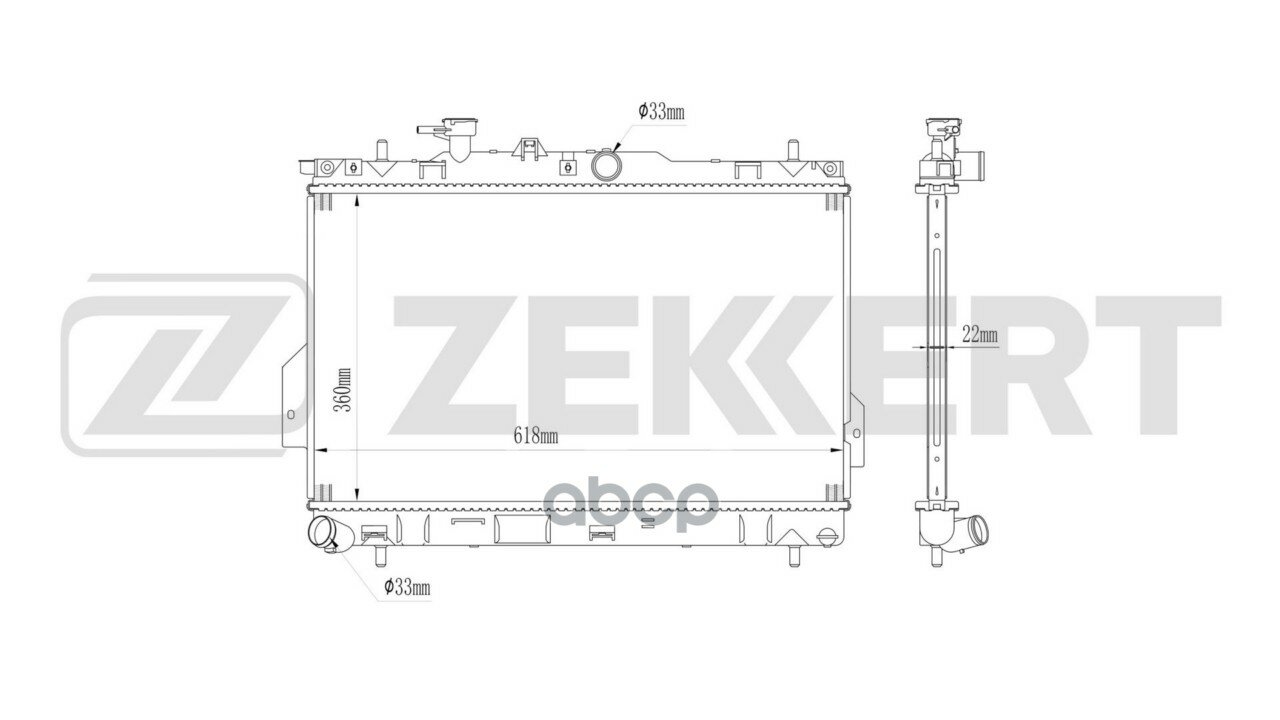 Радиатор охлаждения двигателя Hyundai Matrix 01- Zekkert арт. mk-1706