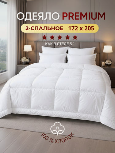 Изображение товара Одеяло SILVER SLEEP Отель Лебяжий Пух 2-спальное, тик, хлопок, гипоаллергенное, 175×205 всесезонное воздушное