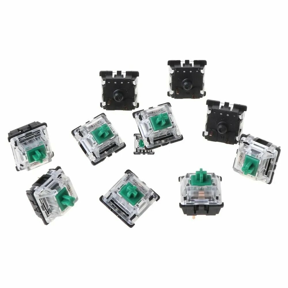 10 клавишных переключателей MX 3 Pin Green для Cherry MX, Изделие разноцветного исполнения для повседневного