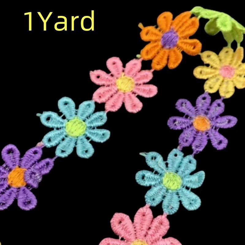 Кружевной канат с цветами ромашек 2.5см 31-1Yard