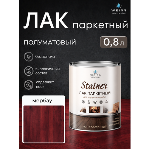 фото Лак для дерева weiss natural product, акриловый, мербау, полуматовый