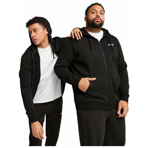 фото Толстовка спортивная puma ess no. 1 logo full-zip hoodie fl, размер xs, , черный