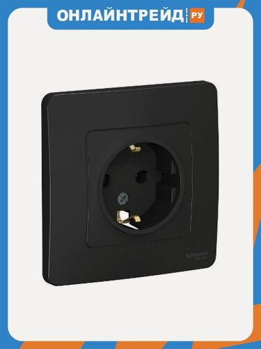 Изображение товара Розетка Systeme Electric (schneider Electric) SCHNEIDER ELECTRIC с/з без шторок, 16А, 250В SE Blanca Антрацит BLNRS001016