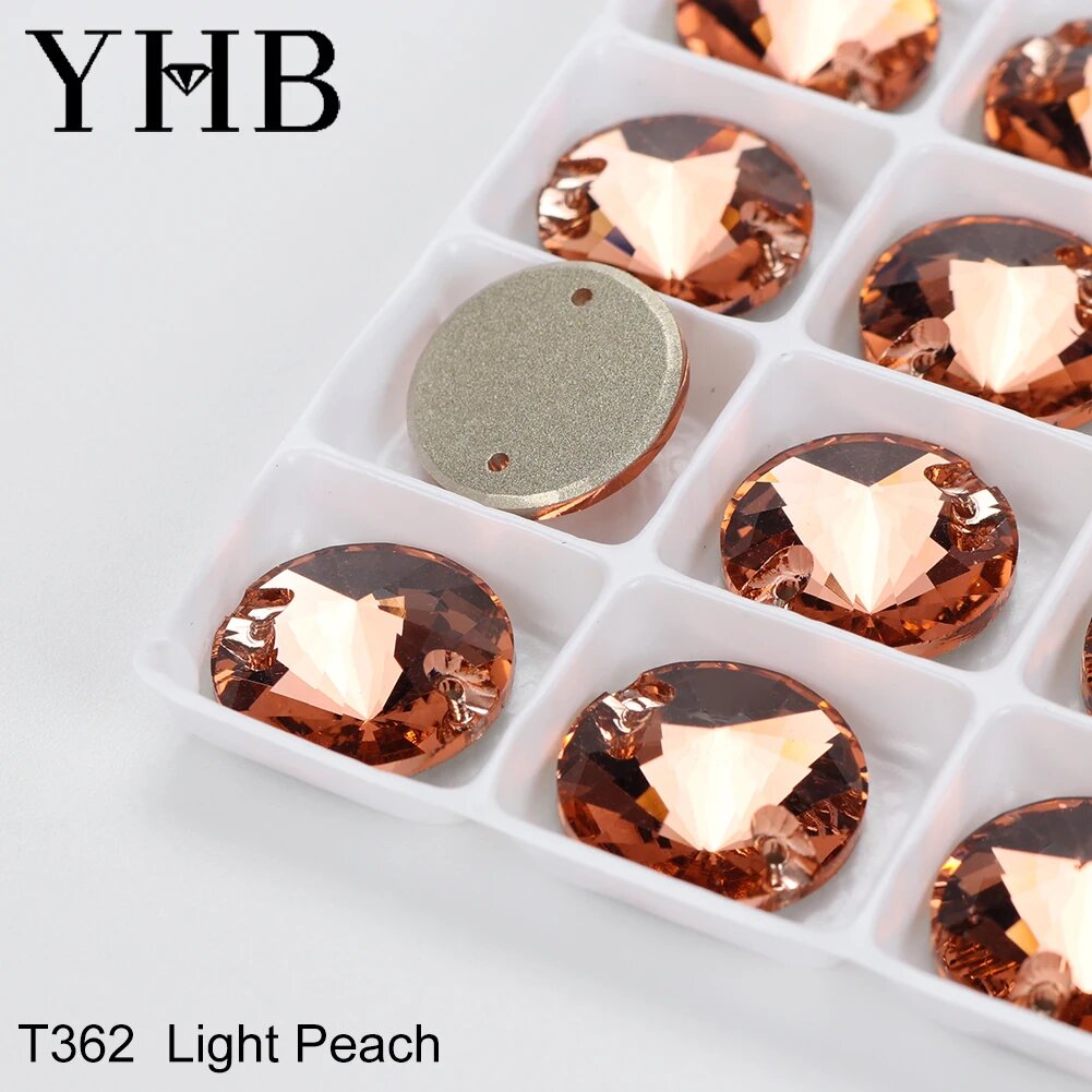 Стеклянные кристаллы YHB Rivoli для пошива Коричневый, 84Pcs 8mm, T362 Light Peach