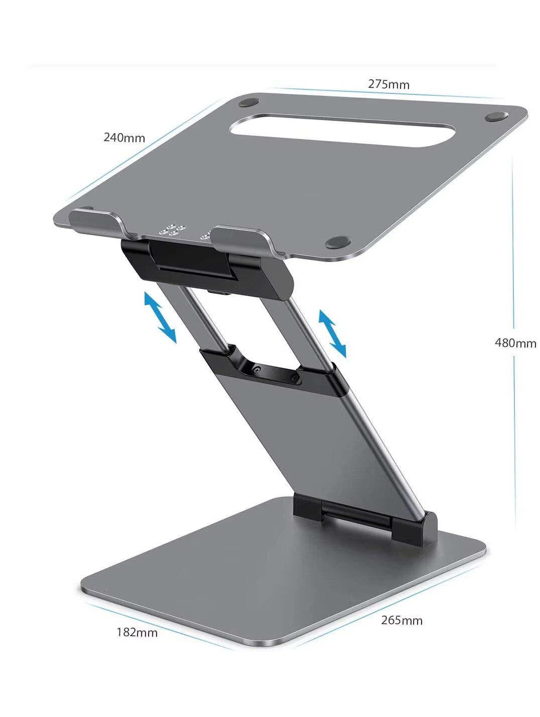 Алюминиевая двойная подставка для ноутбука N19-2 для компьютеров - Серый