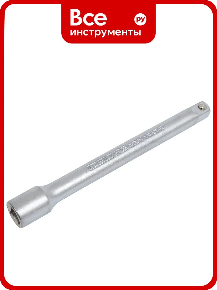 Удлинитель 1/4" Fx1/4" M IZELTAS, длина 100 мм, прямой, материал CrV, male-female, размер посадки 1/4 дюйма