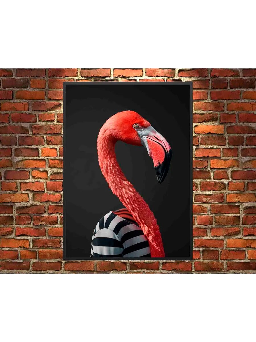 Птица-пленница фламинго 3, Плакат 30x42см