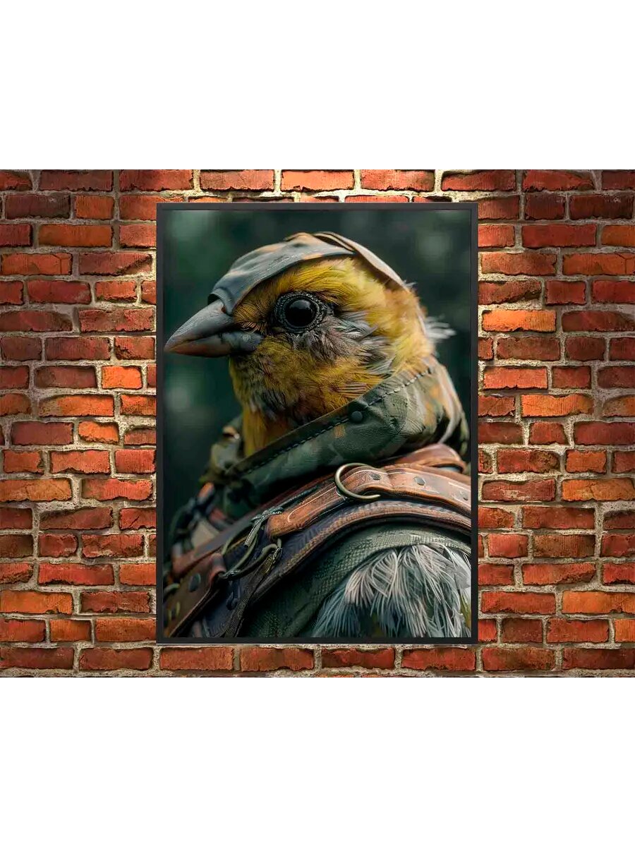 Зяблик-птица-солдат 3, Плакат 30x42см