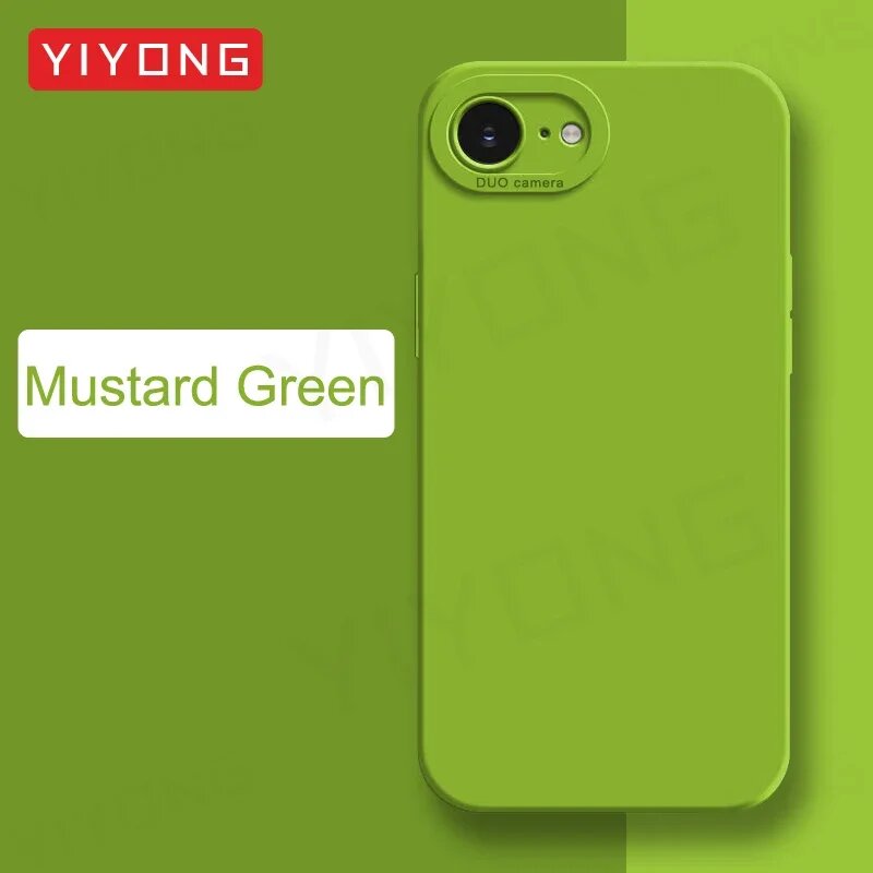 Чехол YIYONG Luxury Silky Feel Liquid Silicone Soft Cover для iPhone 16e iPhone 16, Зеленый, Green