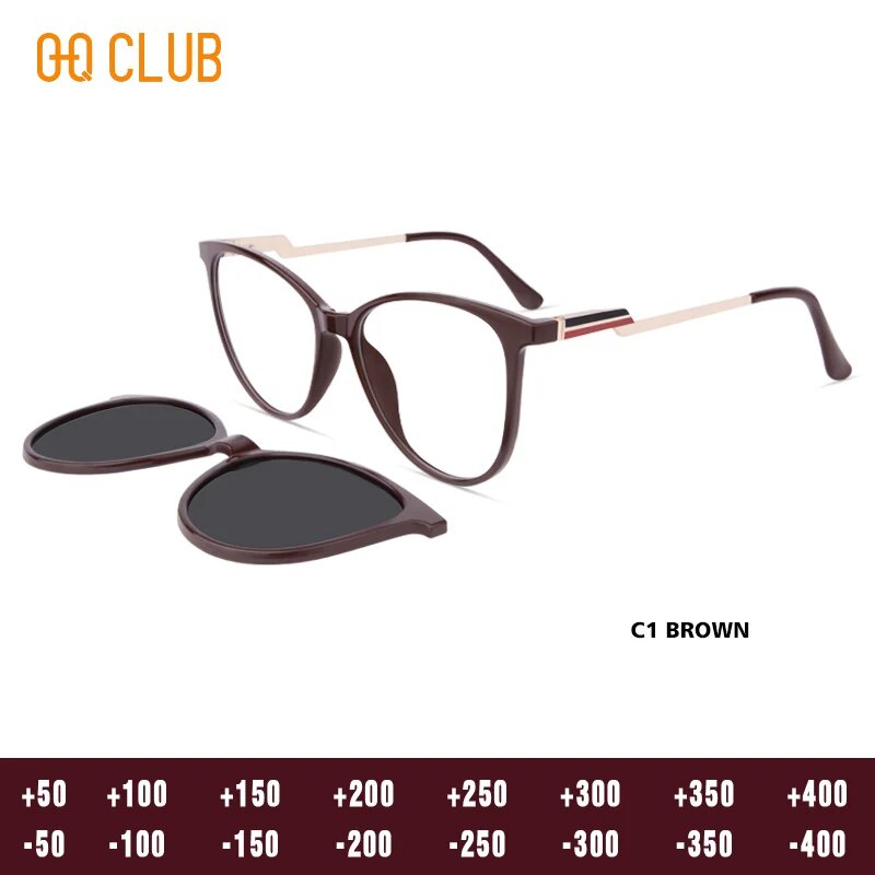 O-Q CLUB очки для чтения коричневые GN3003C1 BROWN, рецепт 1.61