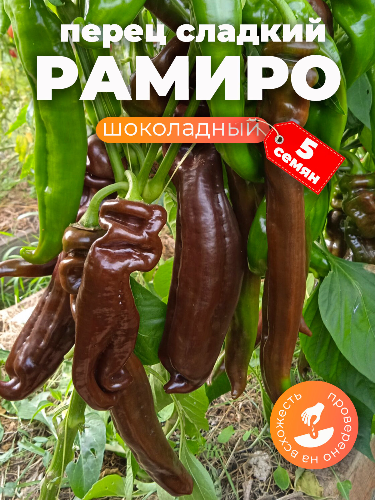 Семена перца сладкого Рамиро шоколадный, 5 шт.