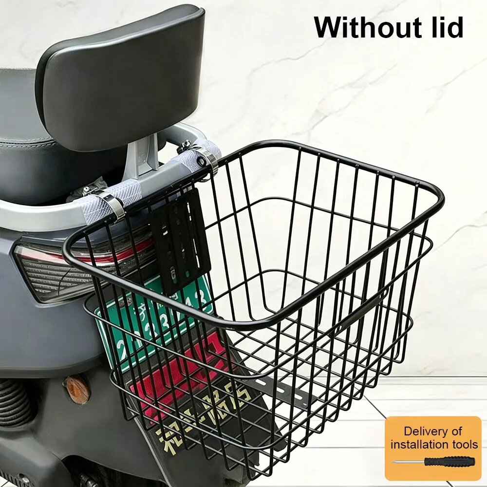 Корзина для велосипеда черная железная without lid