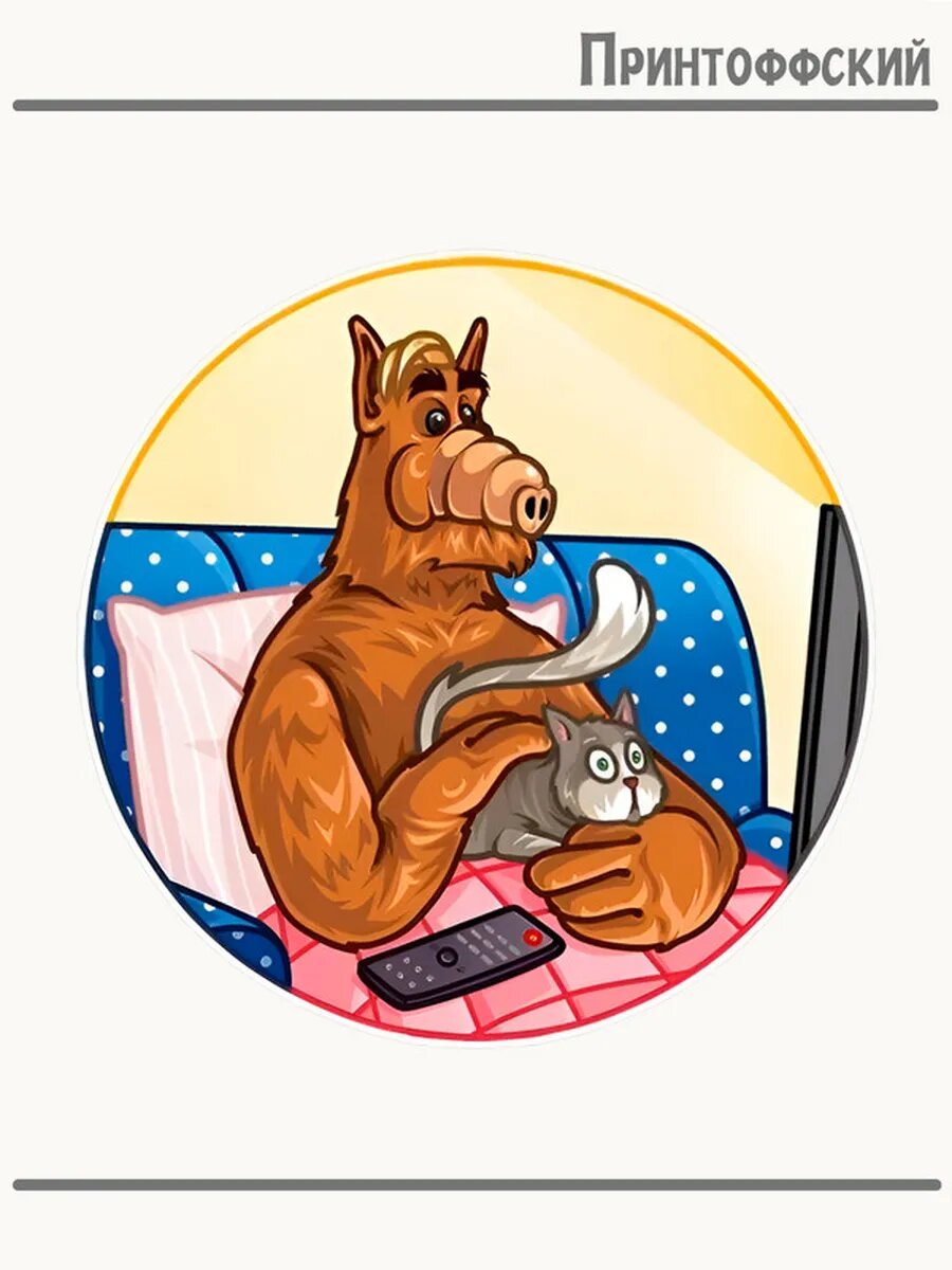 Термонаклейка для одежды и аксессуаров DTF-печать Альф