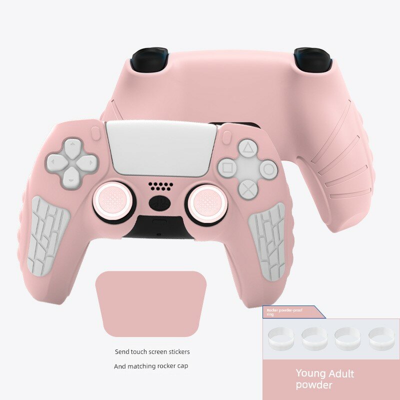 Чехол из силикона для контроллера PS5 с антипролистным и противовлаговым дизайном, цвет: Сладкий розовый, продается