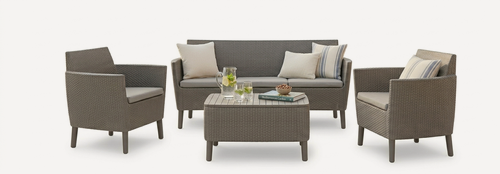 Изображение товара Комплект Keter Салемо трипл сет (Salemo 3 seater set) капучино