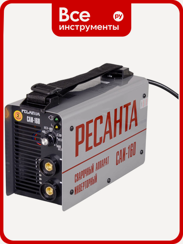Изображение товара Инверторный, Ресанта, сварочный аппарат Ресанта САИ 160 65/1, 4 кг, эксплуатации на даче