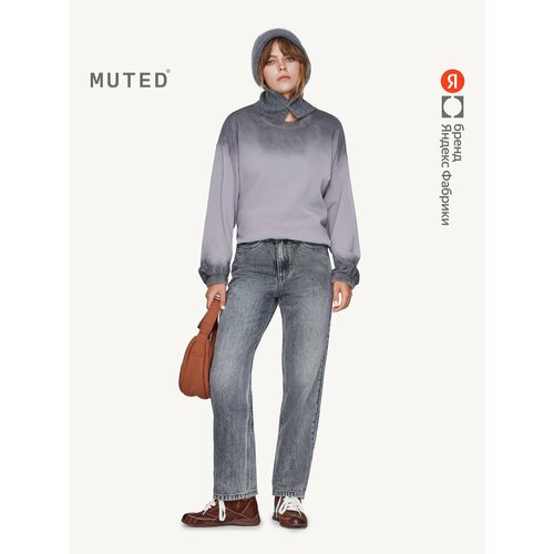 фото Джинсы классические muted straight, размер 28, серый