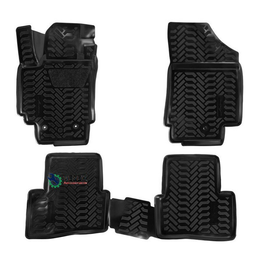 AIRLINE ACM-PS-34 Ковры для Hyundai Creta (16-), 4 шт, (крепеж), выс. борт, 3D с подпятником, полимер. ТЭП, черн. (ACM