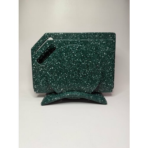 фото Набор разделочных досок искусственный камень "green v3" , фигурный 24x35 см, 3шт