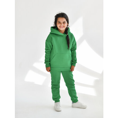 Школьная форма , худи и брюки, спортивный стиль, размер 104, зеленый