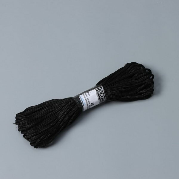 Шнур бытовой "Помощница", d=5 мм, 20 м, цвет чёрный