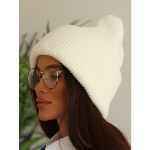 фото Шапка бини ramaduelle, размер 55-58, белый