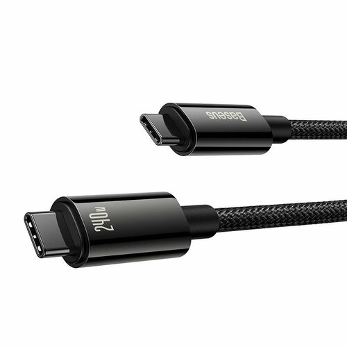 Сетевой кабель Baseus Tungsten Gold Fast Charging Data Cable Type-C to Type-C 240W 3m Black (CAWJ040201) сетевой кабель baseus tungsten gold fast charging data cable type c to type c 240w 3m black cawj040201