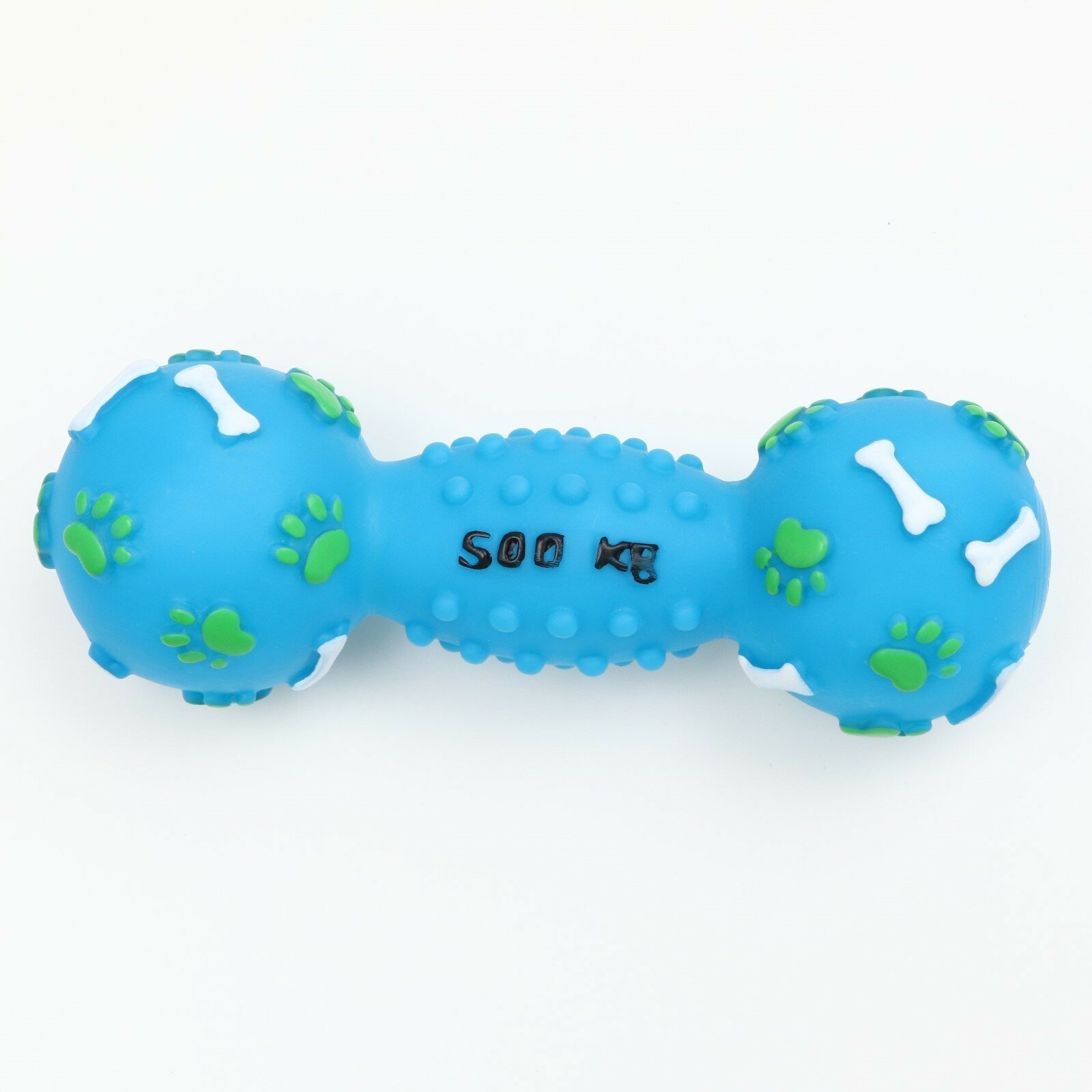 Игрушка пищащая "Гантель 500 kg", 17,5 см, голубая - фотография № 3