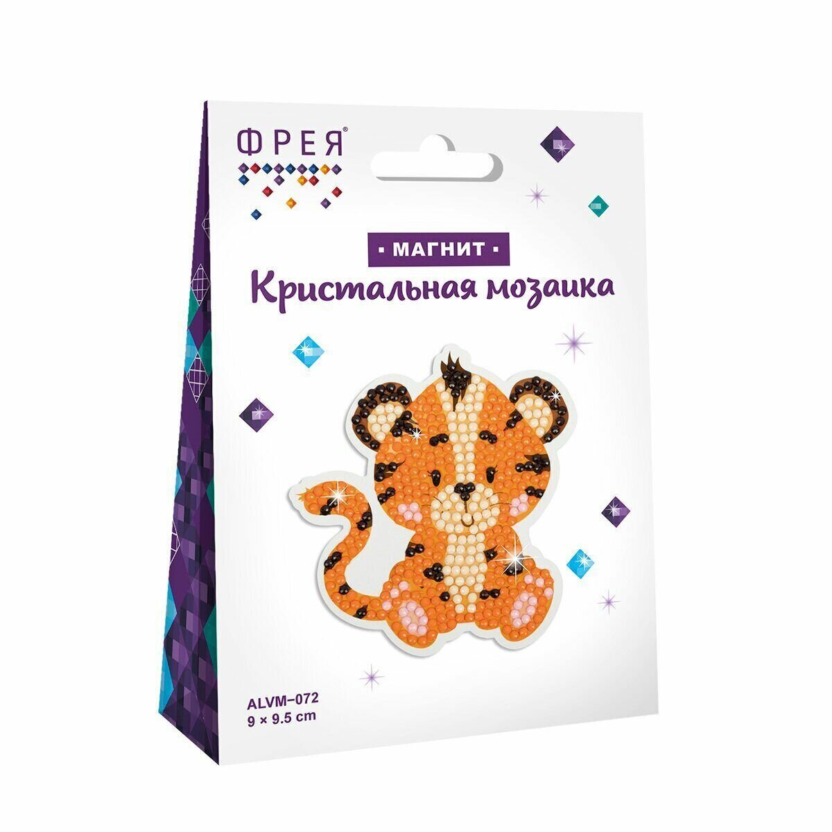 Мозаика кристальная 9х9,5см "Тигрёнок" магнит