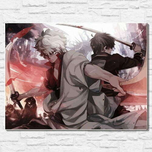 Картина по номерам на холсте аниме Gintama (Гинтама, Манга, Самурай) - 15068 Г 60x80