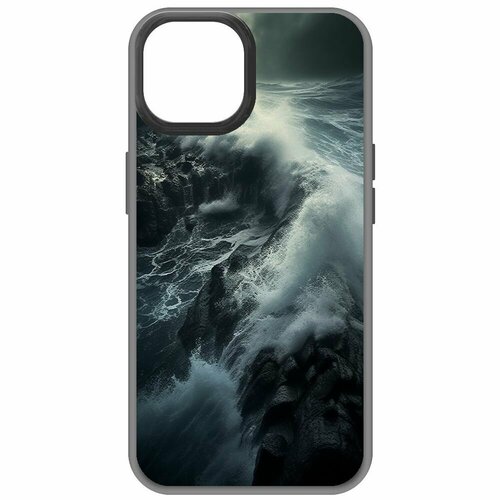 Чехол-накладка Krutoff Soft Case Шторм для iPhone 15 черный чехол накладка krutoff soft case шторм для iphone 15 черный