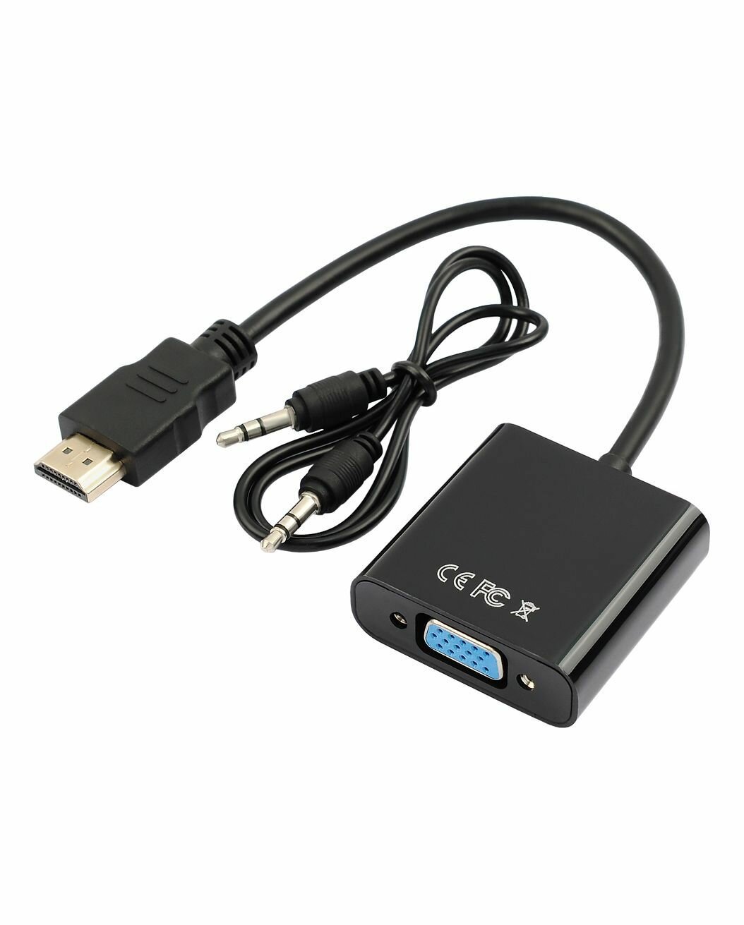 Конвертер AD29 HDMI (M) - VGA (F) (черный) для компьютера/монитора