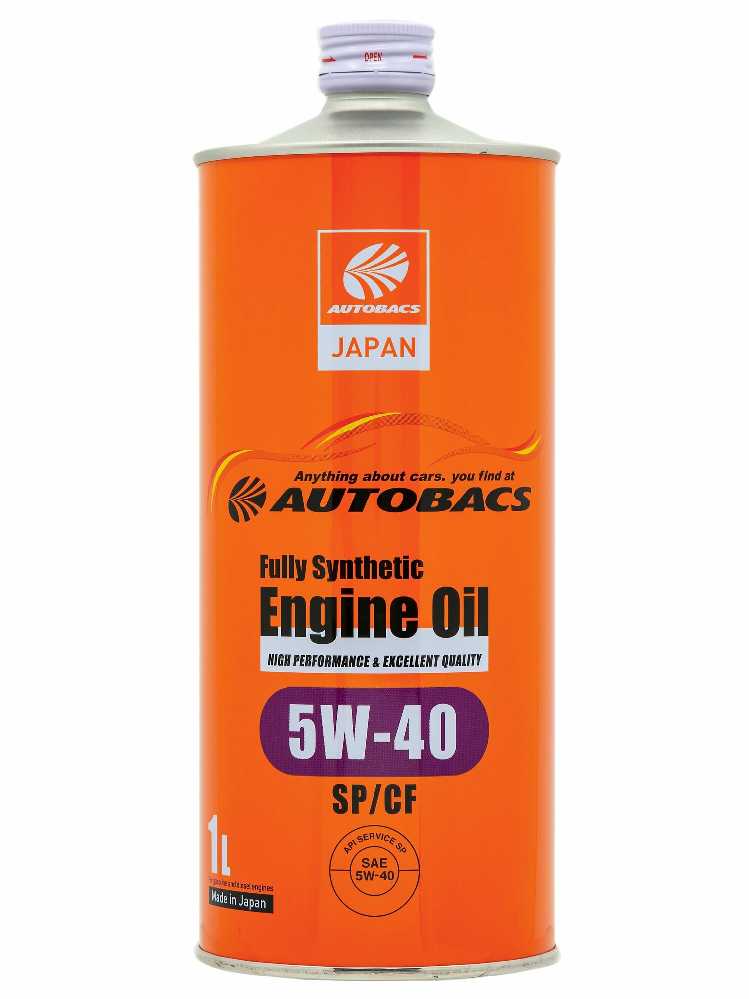 Моторное масло AUTOBACS ENGINE OIL SAE 5W40 API SP/CF FULLY SYNTHETIC