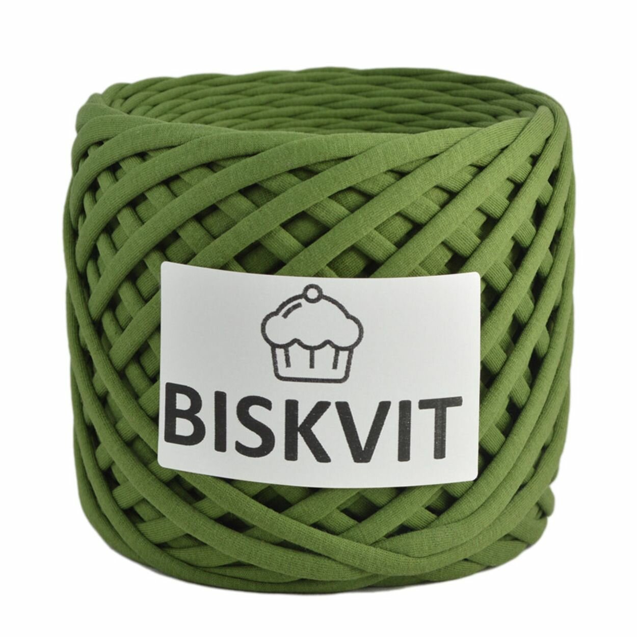 Трикотажная пряжа Biskvit (Бисквит) цвет Хаки, 330гр. 100м. (100% хлопок), 1 моток.