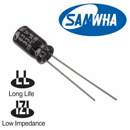 33мкФ 63В / WL / 6,3х11 / 105 С / конденсатор электролитический (5шт)