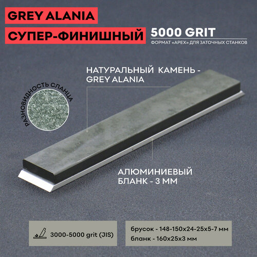 Натуральный камень GREY ALANIA 5000грит, 25 мм