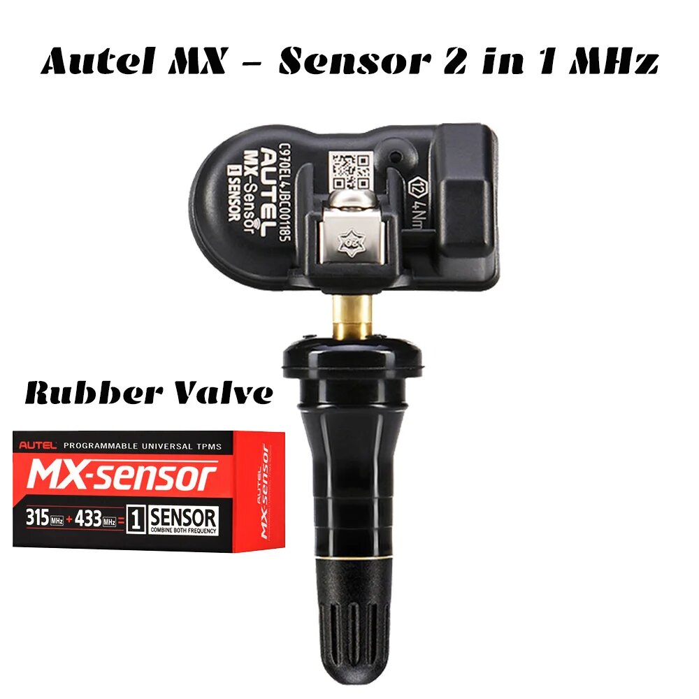 Autel MX-Sensor 433 МГц 315 МГц Универсальный программируемый монитор для программирования давления в шинах Диагностические инструменты Датчик работы MaxiTPMSPAD, 8pcs 2 in 1 Rubber — фото 1