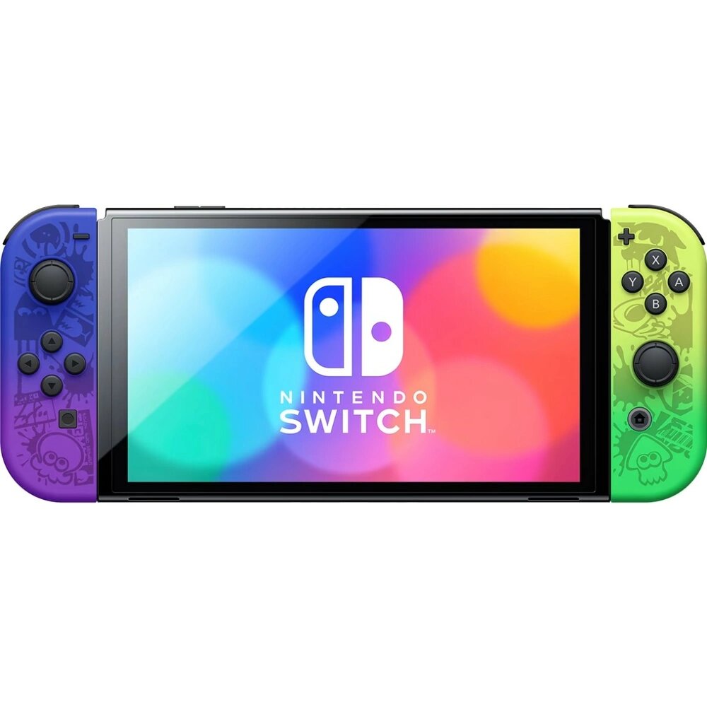 Игровая приставка Nintendo Switch OLED 64GB (Splatoon 3 Edition) Nintendo Switch OLED зеленый фиолетовый