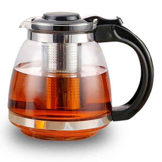 Чайник Tima стеклянный черный 1500мл (А017-B)