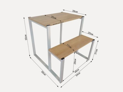 Изображение товара Полка для микроволновки GARROSS "SIBERIA 213072", 2 полки 38х54 см и 17х54 см, высота 55 см и 31 см, цвет полок сонома