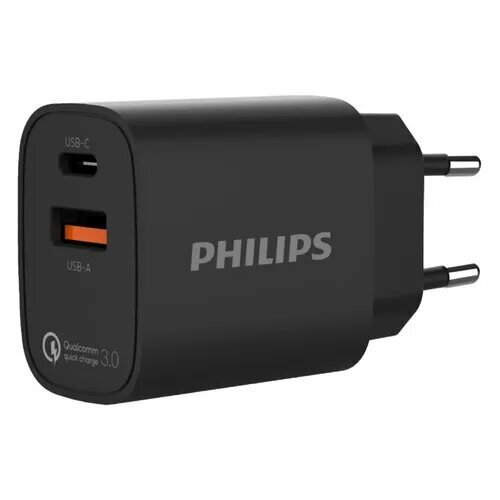 Сетевое зарядное устройство Philips DLP4317 USB USB type-C 20Вт 08A черный dlp4317cb70 1099₽