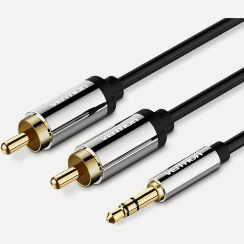 Изображение товара Кабель Vention аудио Jack 3,5 mm M/2RCA M - 1,5м Черный