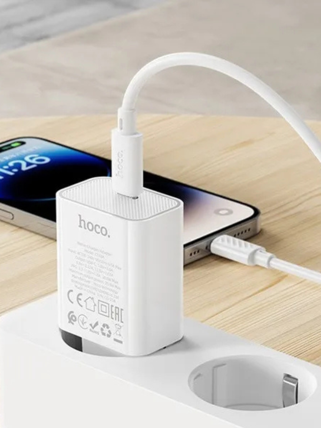 Зарядное устройство для Hoco C143A PD 20w быстрая зарядка, кабель — фото 1