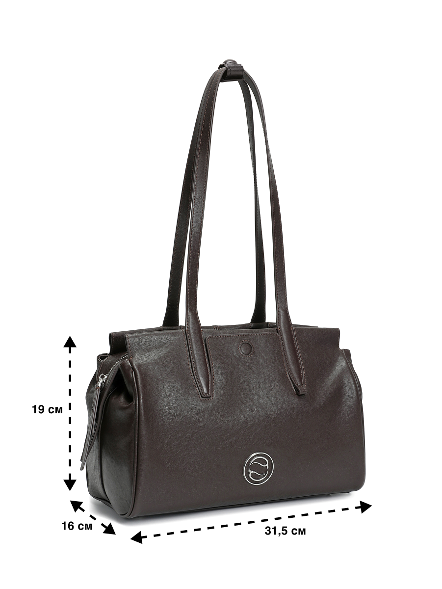 Сумка тоут Paprika Bag Italy, фактура гладкая, коричневый — фото 1