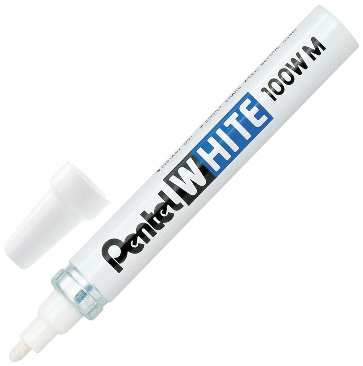 Маркер-краска Pentel лаковый WHITE 3,9 мм, алюминиевый корпус, белый (X100W-M)