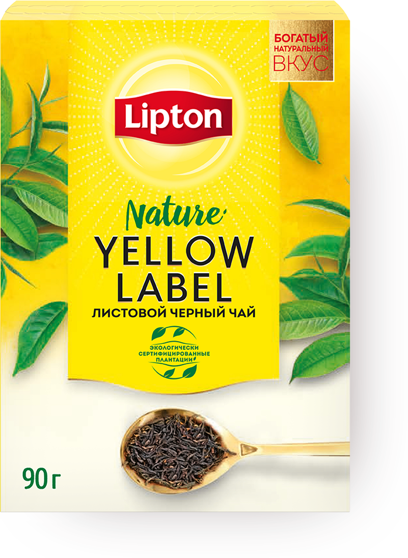 Чай чёрный листовой Lipton Yellow Label, 90г - фотография № 2