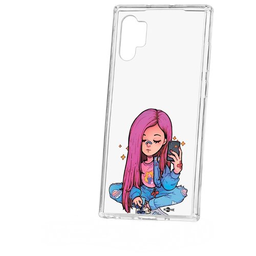 фото Чехол на samsung galaxy note 10+ kruche print pink hair
