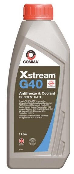 Comma Xstream G40 Af Conc G12++ (1l)_антифриз!Фиол.,Концентратvw,Audi,Man 324,Mb 325.5,Bs-6580-2010 COMMA арт. XSG401L