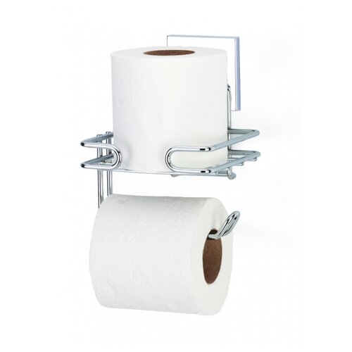 фото Держатель туалетной бумаги с запасным рулоном ef275 самоклеящийся хром tekno-tel